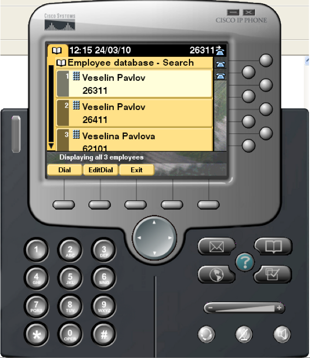CDS IP phone interface results